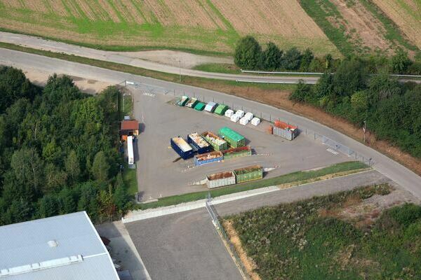Foto Erich Meyer, Bildrechte EBA, Luftbild des Recyclinghofs Lauchringen
