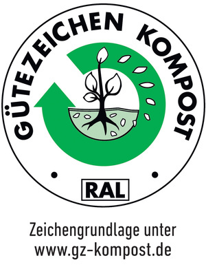 RAL-Gütezeichen Kompost mit Internetadresse www.gz-kompost.de